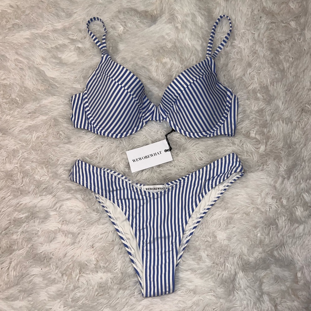 WeWoreWhat Nautical Striped Bikini Set